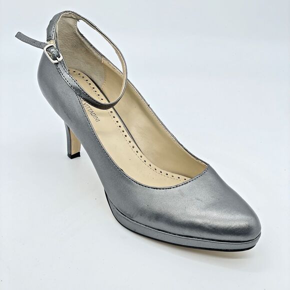Adrienne Vittadini Parma Ankle Strap Pumps Women's 9.5M Dark Silver Career - Picture 2 of 16